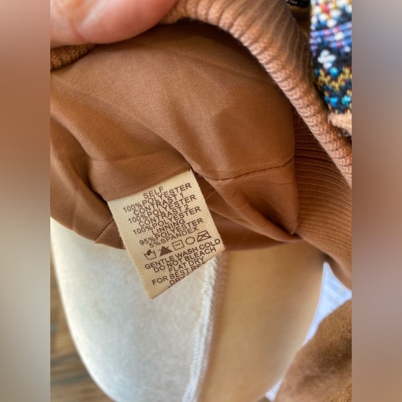 NWT Hem & Thread Tribal Bomber Style Jacket Bohemian Style Velvety Soft Waist - Picture 6 of 11